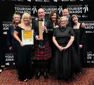 National Trust Tasmania Board and staff accept the Tasmanian Tourism Award for Cultural Tourism
